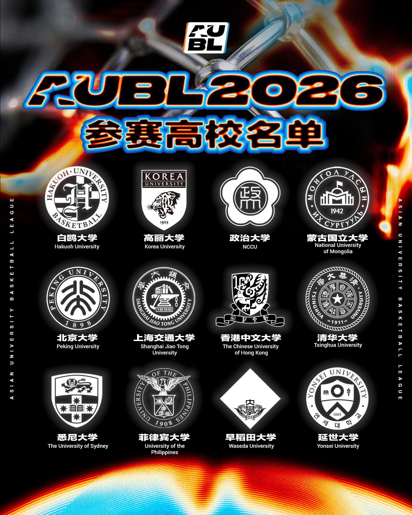 华体会体育登录入口-AUBL公布2026赛季名单：北大、清华、上交在列，香港中文入选